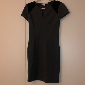 Dvf Grey Short Sleeve Dress With Mesh Accent - image 1